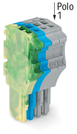 WAGO ELETTRONICA - Spina femmina per 1 conduttore.Push-in CAGE CLAMP®.1,5 mm².giallo-verde/blu/grigio