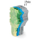 WAGO ELETTRONICA - Spina femmina per 1 conduttore.Push-in CAGE CLAMP®.1,5 mm².giallo-verde/blu/grigio
