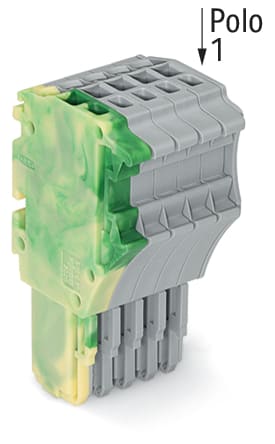 WAGO ELETTRONICA - Spina femmina per 1 conduttore.Push-in CAGE CLAMP®.1,5 mm².giallo-verde/grigio