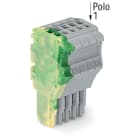 WAGO ELETTRONICA - Spina femmina per 1 conduttore.Push-in CAGE CLAMP®.1,5 mm².giallo-verde/grigio