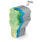 WAGO ELETTRONICA - Spina femmina per 1 conduttore.Push-in CAGE CLAMP®.1,5 mm².giallo-verde/blu/grigio