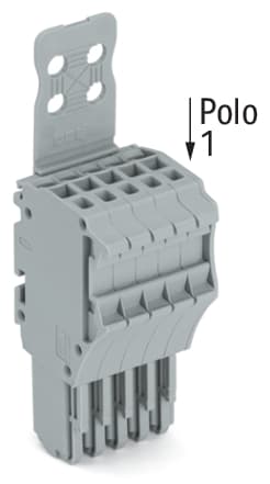 WAGO ELETTRONICA - Spina femmina per 1 conduttore.Push-in CAGE CLAMP®.1,5 mm².grigio