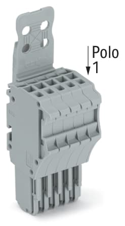 WAGO ELETTRONICA - Spina femmina per 1 conduttore.Push-in CAGE CLAMP®.1,5 mm².grigio