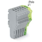 WAGO ELETTRONICA - Spina femmina per 1 conduttore.Push-in CAGE CLAMP®.1,5 mm².grigio, giallo-verde
