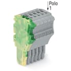 WAGO ELETTRONICA - Spina femmina per 1 conduttore.Push-in CAGE CLAMP®.1,5 mm².giallo-verde/grigio