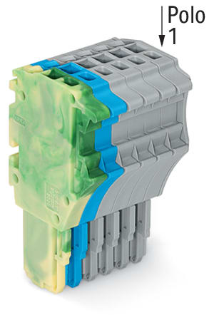 WAGO ELETTRONICA - Spina femmina per 1 conduttore.Push-in CAGE CLAMP®.1,5 mm².giallo-verde/blu/grigio
