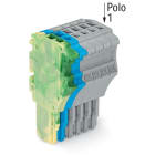 WAGO ELETTRONICA - Spina femmina per 1 conduttore.Push-in CAGE CLAMP®.1,5 mm².giallo-verde/blu/grigio