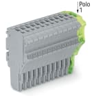 WAGO ELETTRONICA - Spina femmina per 1 conduttore.Push-in CAGE CLAMP®.1,5 mm².grigio, giallo-verde