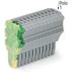 WAGO ELETTRONICA - Spina femmina per 1 conduttore.Push-in CAGE CLAMP®.1,5 mm².giallo-verde/grigio