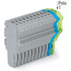 WAGO ELETTRONICA - Spina femmina per 1 conduttore.Push-in CAGE CLAMP®.1,5 mm².grigio, blu, giallo-verde 2020-112/000-038
