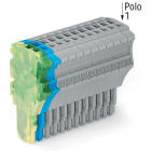 WAGO ELETTRONICA - Spina femmina per 1 conduttore.Push-in CAGE CLAMP®.1,5 mm².giallo-verde/blu/grigio