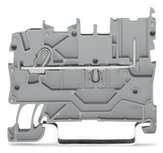 WAGO ELETTRONICA - Morsetto di base per 1 conduttore/1 pin.per guida DIN 35 x 15 e 35 x 7,5.Push-in CAGE CLAMP®.grigio