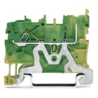 WAGO ELETTRONICA - Morsetto di base di terra per 1 conduttore/1 pin.per guida DIN 35 x 15 e 35 x 7,5.Push-in CAGE CLAMP®.verde-giallo