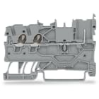 WAGO ELETTRONICA - Morsetto di base per 2 conduttori/1 pin.per guida DIN 35 x 15 e 35 x 7,5.Push-in CAGE CLAMP®.grigio