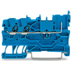 WAGO ELETTRONICA - Morsetto di base per 2 conduttori/1 pin.per guida DIN 35 x 15 e 35 x 7,5.Push-in CAGE CLAMP®.blu
