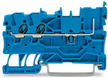 WAGO ELETTRONICA - Morsetto di base per 2 conduttori/1 pin.per guida DIN 35 x 15 e 35 x 7,5.Push-in CAGE CLAMP®.blu 2020-1304