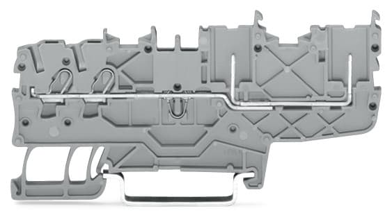 WAGO ELETTRONICA - Morsetto di base per 2 conduttori/2 pin.per guida DIN 35 x 15 e 35 x 7,5.Push-in CAGE CLAMP®.grigio