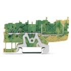 WAGO ELETTRONICA - Morsetto di base di terra per 2 conduttori/2 pin.per guida DIN 35 x 15 e 35 x 7,5.Push-in CAGE CLAMP®.verde-giallo 2020-1407