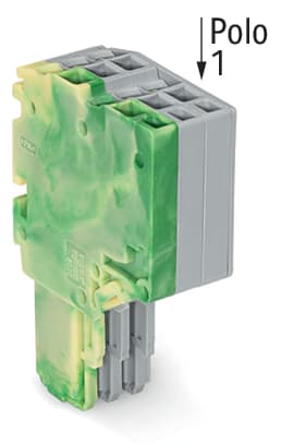 WAGO ELETTRONICA - Connettore femmina per 2 conduttori.Push-in CAGE CLAMP®.1,5 mm².giallo-verde/grigio