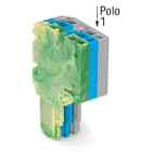 WAGO ELETTRONICA - Connettore femmina per 2 conduttori.Push-in CAGE CLAMP®.1,5 mm².giallo-verde/blu/grigio