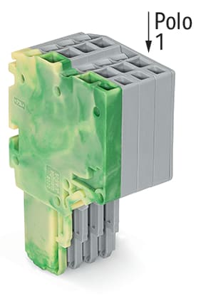 WAGO ELETTRONICA - Connettore femmina per 2 conduttori.Push-in CAGE CLAMP®.1,5 mm².giallo-verde/grigio