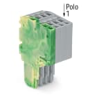 WAGO ELETTRONICA - Connettore femmina per 2 conduttori.Push-in CAGE CLAMP®.1,5 mm².giallo-verde/grigio