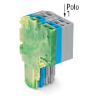WAGO ELETTRONICA - Connettore femmina per 2 conduttori.Push-in CAGE CLAMP®.1,5 mm².giallo-verde/blu/grigio
