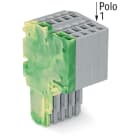 WAGO ELETTRONICA - Connettore femmina per 2 conduttori.Push-in CAGE CLAMP®.1,5 mm².giallo-verde/grigio