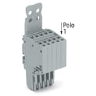 WAGO ELETTRONICA - Connettore femmina per 2 conduttori.Push-in CAGE CLAMP®.1,5 mm².grigio