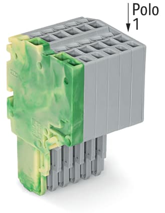 WAGO ELETTRONICA - Connettore femmina per 2 conduttori.Push-in CAGE CLAMP®.1,5 mm².giallo-verde/grigio