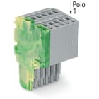 WAGO ELETTRONICA - Connettore femmina per 2 conduttori.Push-in CAGE CLAMP®.1,5 mm².giallo-verde/grigio