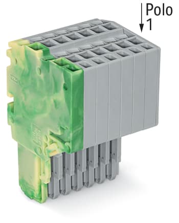 WAGO ELETTRONICA - Connettore femmina per 2 conduttori.Push-in CAGE CLAMP®.1,5 mm².giallo-verde/grigio