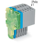 WAGO ELETTRONICA - Connettore femmina per 2 conduttori.Push-in CAGE CLAMP®.1,5 mm².giallo-verde/blu/grigio