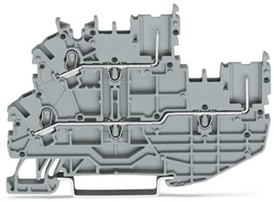 WAGO ELETTRONICA - Morsetto base a due piani 1 conduttore/1 pin?.Morsetto passante/passante.L/L.grigio 2020-2201