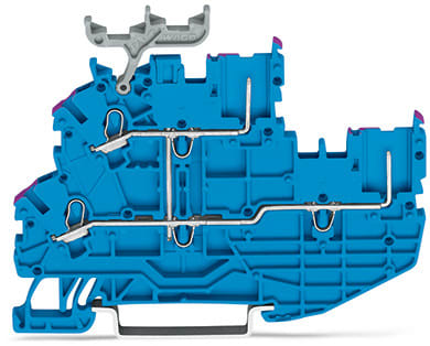 WAGO ELETTRONICA - Morsetto di base a due piani per 2 conduttori/2 pin.Morsetto passante per 2 conduttori/2 pin.N.blu
