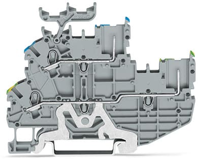 WAGO ELETTRONICA - Morsetto base a due piani 1 conduttore/1 pin?.Morsetto per conduttore di terra / passante.PE/N.grigio 2020-2247