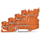 WAGO ELETTRONICA - Morsetto di alimentazione per sensore per 4 conduttori.per sensori PNP (commutazione del positivo).con contatto di terra.arancione