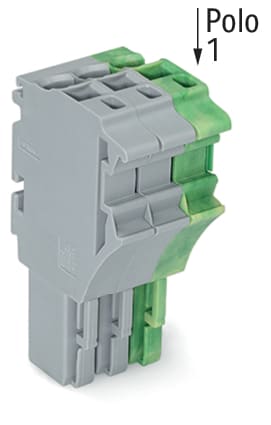 WAGO ELETTRONICA - Spina femmina per 1 conduttore.Push-in CAGE CLAMP®.4 mm².grigio, giallo-verde