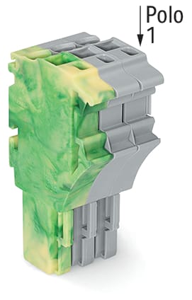 WAGO ELETTRONICA - Spina femmina per 1 conduttore.Push-in CAGE CLAMP®.4 mm².giallo-verde/grigio