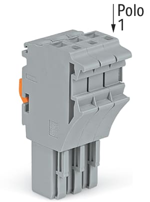 WAGO ELETTRONICA - Spina femmina per 1 conduttore.Push-in CAGE CLAMP®.4 mm².grigio