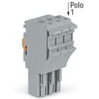WAGO ELETTRONICA - Spina femmina per 1 conduttore.Push-in CAGE CLAMP®.4 mm².grigio