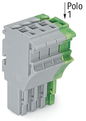WAGO ELETTRONICA - Spina femmina per 1 conduttore.Push-in CAGE CLAMP®.4 mm².grigio, giallo-verde
