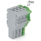 WAGO ELETTRONICA - Spina femmina per 1 conduttore.Push-in CAGE CLAMP®.4 mm².grigio, giallo-verde
