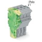 WAGO ELETTRONICA - Spina femmina per 1 conduttore.Push-in CAGE CLAMP®.4 mm².giallo-verde/grigio 2022-104/000-037
