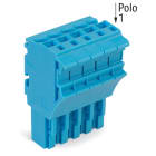 WAGO ELETTRONICA - Spina femmina per 1 conduttore.Push-in CAGE CLAMP®.4 mm².blu