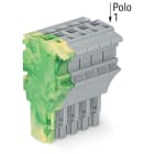 WAGO ELETTRONICA - Spina femmina per 1 conduttore.Push-in CAGE CLAMP®.4 mm².giallo-verde/grigio