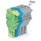 WAGO ELETTRONICA - Spina femmina per 1 conduttore.Push-in CAGE CLAMP®.4 mm².giallo-verde/blu/grigio