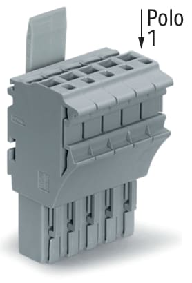 WAGO ELETTRONICA - Spina femmina per 1 conduttore.Push-in CAGE CLAMP®.4 mm².grigio