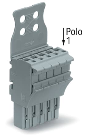 WAGO ELETTRONICA - Spina femmina per 1 conduttore.Push-in CAGE CLAMP®.4 mm².grigio