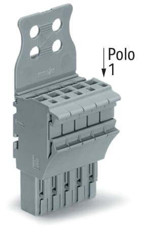 WAGO ELETTRONICA - Spina femmina per 1 conduttore.Push-in CAGE CLAMP®.4 mm².grigio